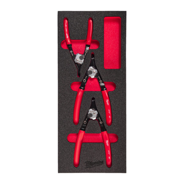 MILWAUKEE CIRCLIP PLIERS FOAM INSERT SET - 3 PC CIRCLIP PLIERS FOAM INSERT SET - 4932493632