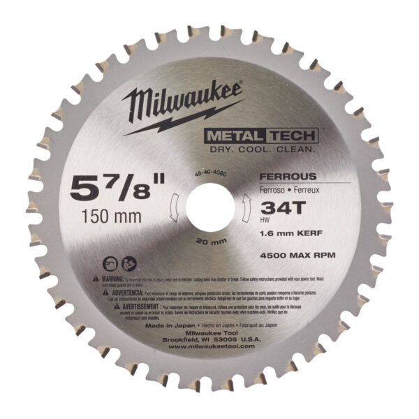 MILWAUKEE CIRCULAR SAW BLADES FOR METAL - F 150 X 20 X 34 - 1 PC - 48404080