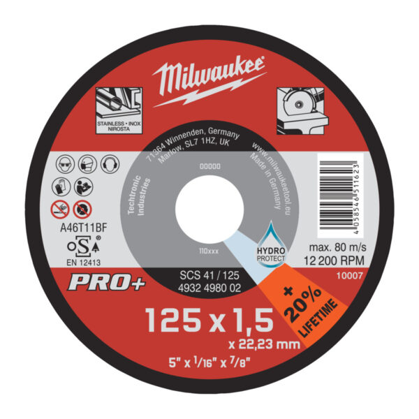 MILWAUKEE CUT.W PRO+ SC41 - SCS 41 / 125 X 1.5 X 22 MM - 1 PC - 4932498002