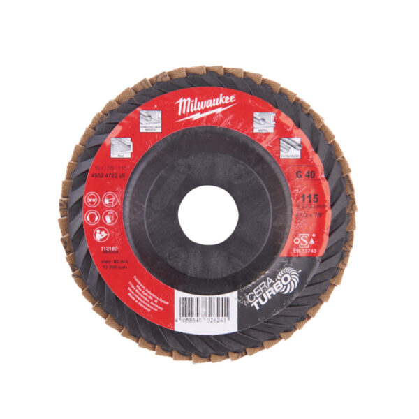 MILWAUKEE FLAP DISCS CERA TURBO - 4932472228 - Reverse