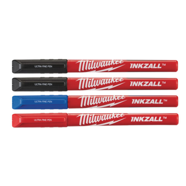 MILWAUKEE INKZALL FINE TIP PENS - COLOUR PENS - 4 PCS - 48223165