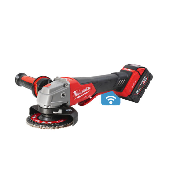 MILWAUKEE M18 FUEL ONE-KEY 115 MM BRAKING ANGLE GRINDER WITH PADDLE SWITCH - M18 ONEFSAG115XPDB - 4933478432