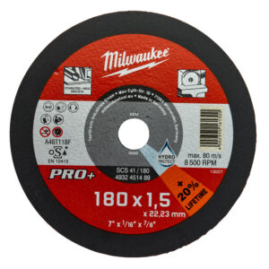 MILWAUKEE THIN METAL CUTTING DISCS PRO+ - Cut.W Pro+ SCS41 180x1.5mm-1pc - 4932451489