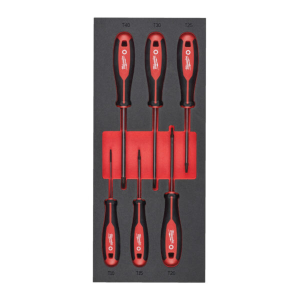 MILWAUKEE TRI-LOBE SCREWDRIVER FOAM INSERT SETS - SCREWDRIVER TX SET 2 FOAM INSERT - 6 PC - 4932492392